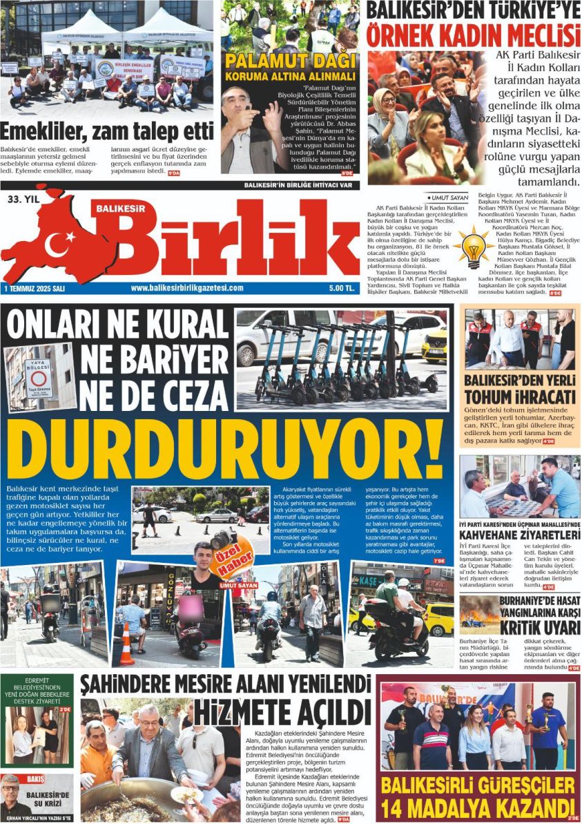 1 TEMMUZ BİRLİK 1. SAYFA