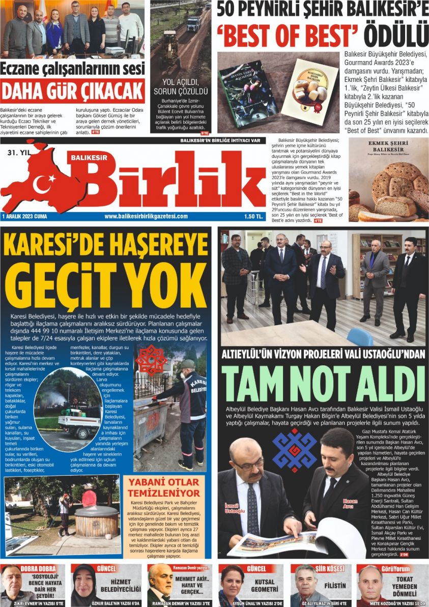 1 ARALIK BİRLİK 1. SAYFA