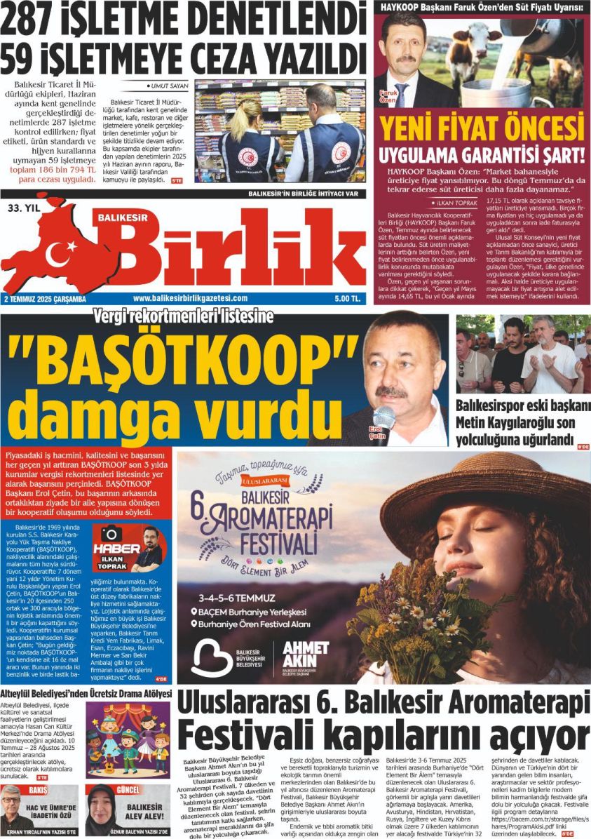 2 TEMMUZ BİRLİK 1. SAYFA