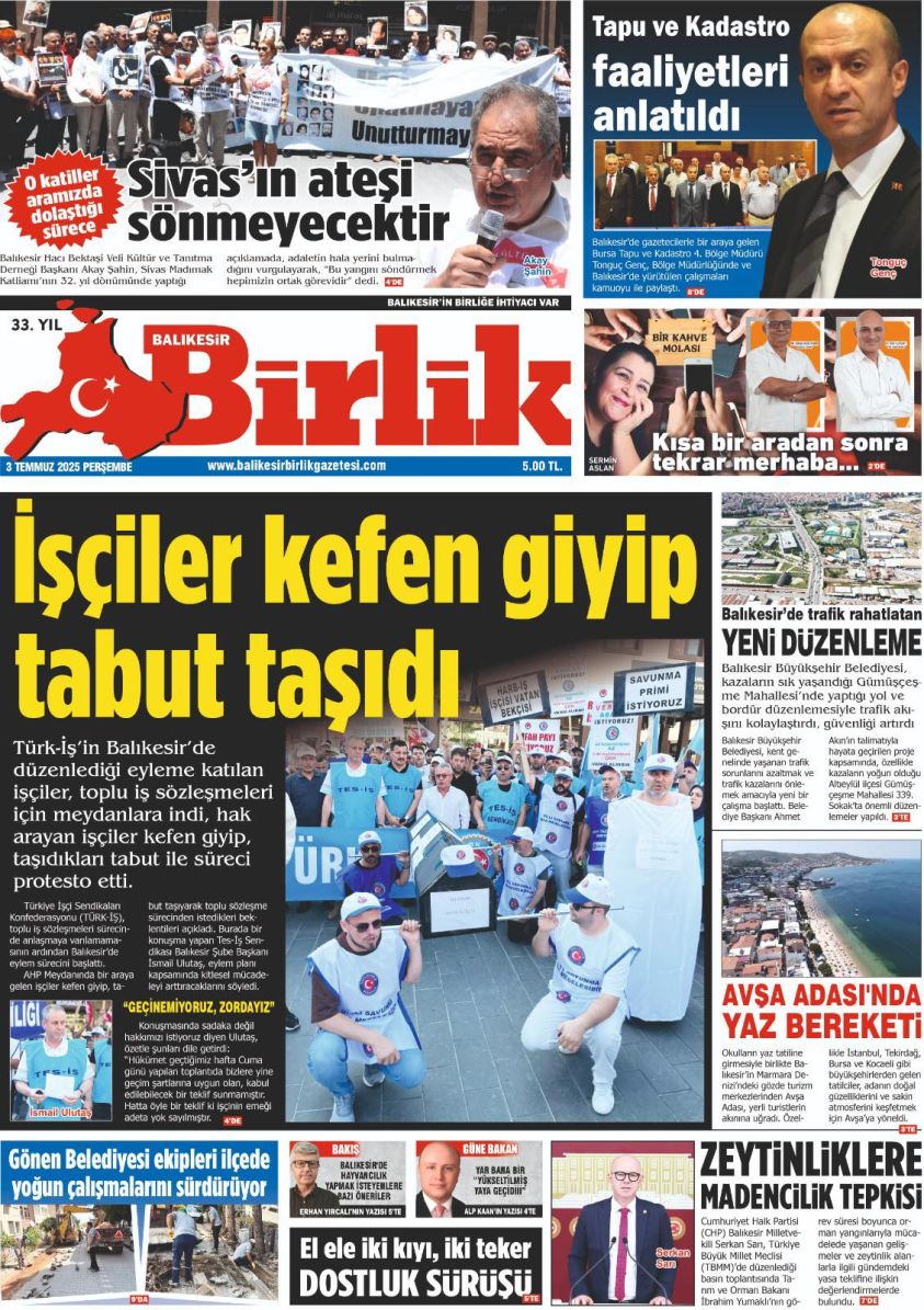 3 TEMMUZ BİRLİK 1. SAYFA