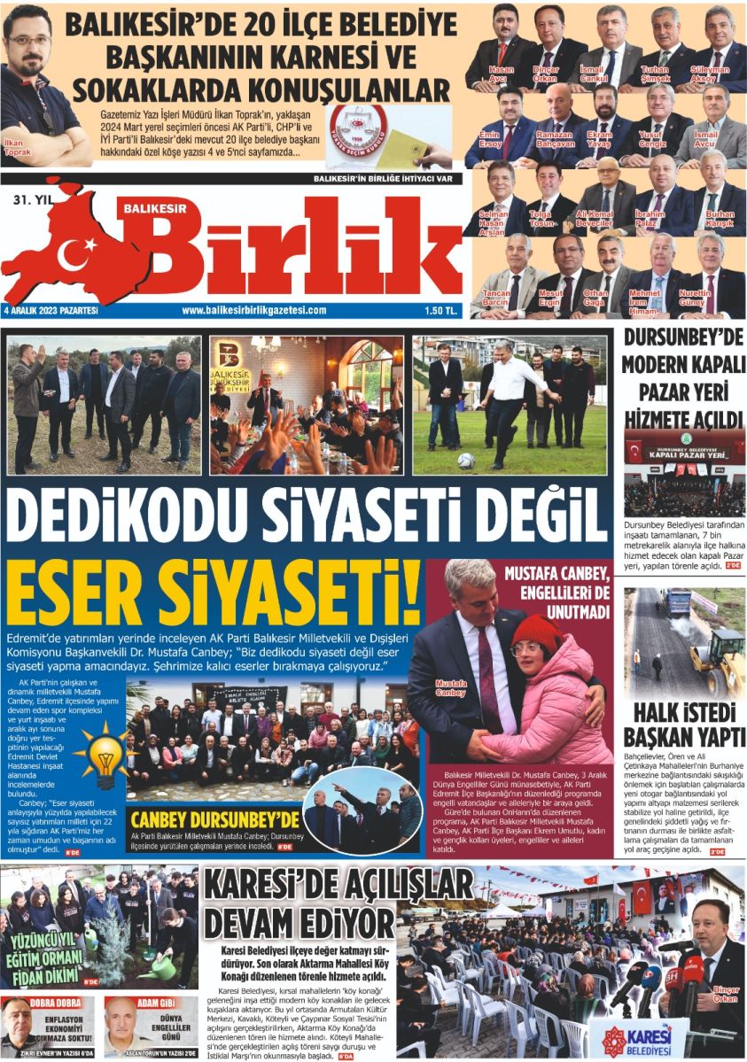 4 ARALIK 1. SAYFA