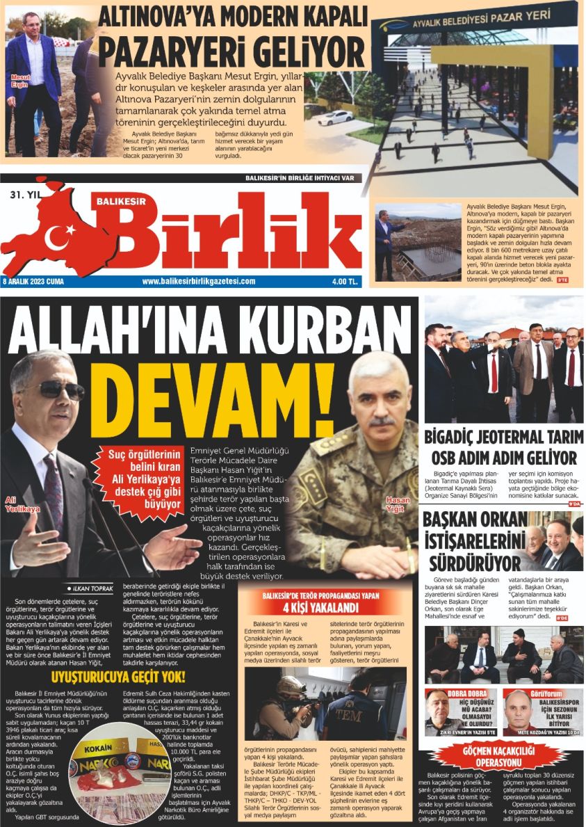 8 ARALIK BİRLİK 1. SAYFA