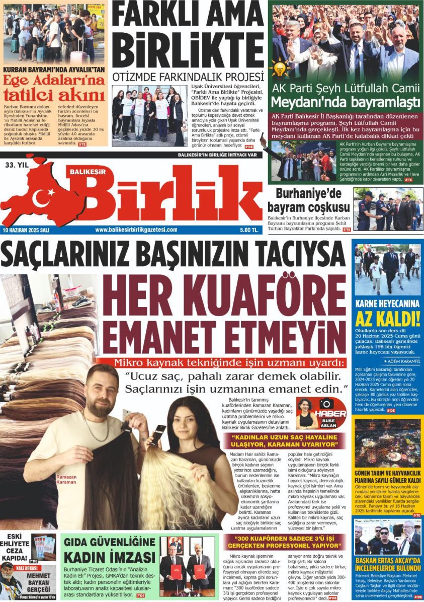 10 HAZİRAN BİRLİK 1.SAYFA