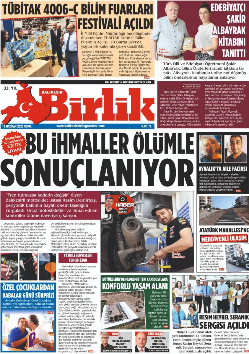 13 HAZİRAN BİRLİK 1. SAYFA