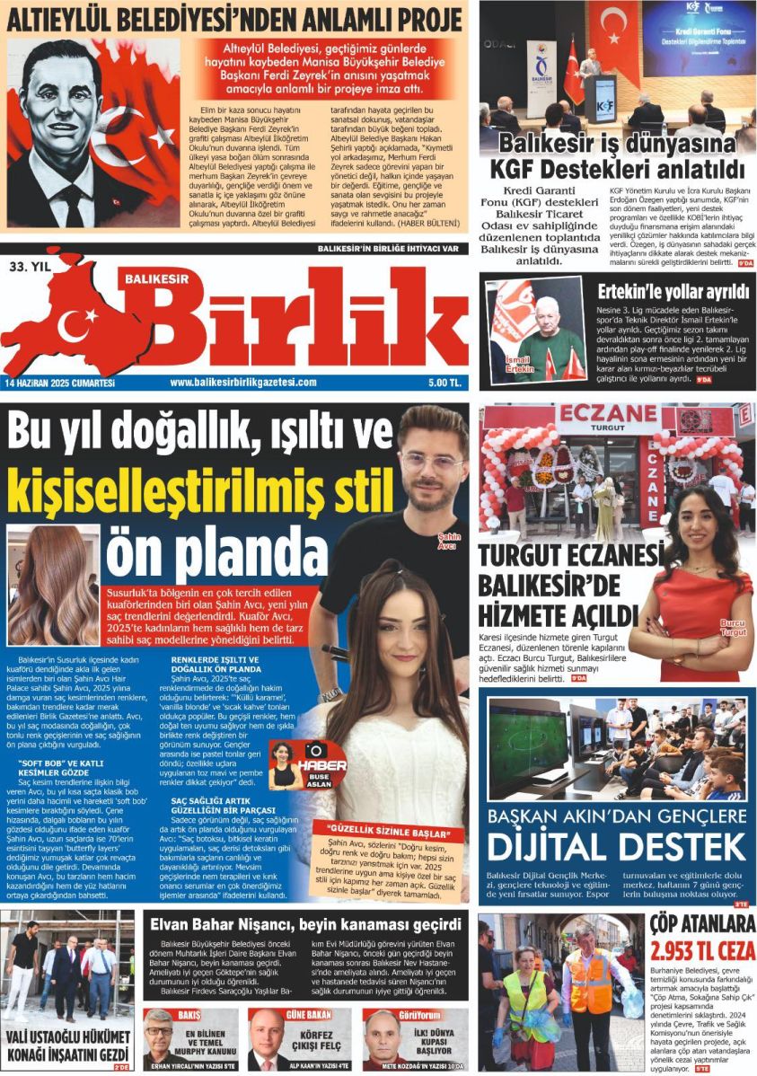 14 HAZİRAN BİRLİK 1. SAYFA