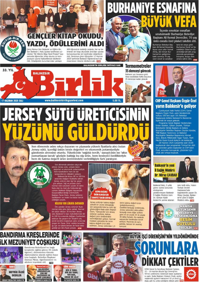17 HAZİRAN BİRLİK 1. SAYFA