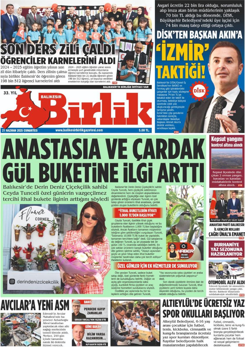 21 HAZİRAN BİRLİK 1. SAYFA