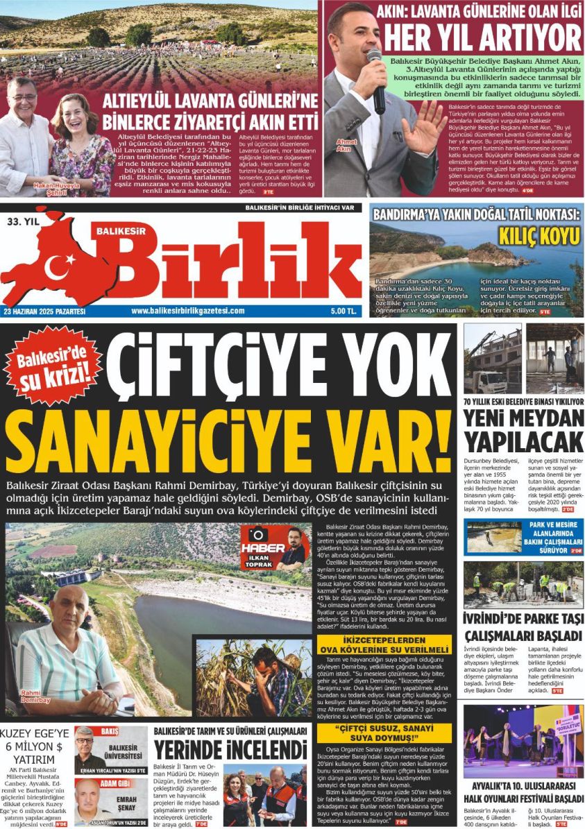 23 HAZİRAN BİRLİK 1. SAYFA