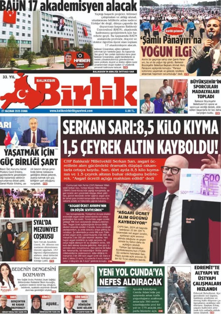 27 HAZİRAN BİRLİK 1. SAYFA