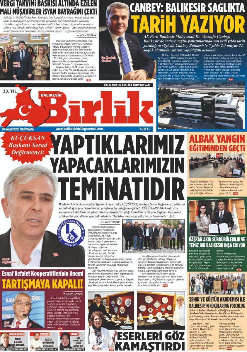 30 NİSAN BİRLİK 1. SAYFA