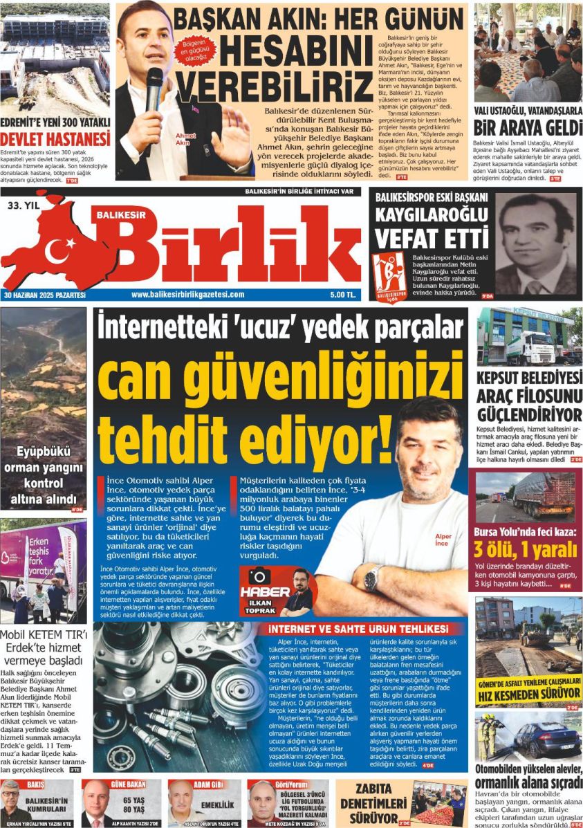 30 HAZİRAN BİRLİK 1. SAYFA