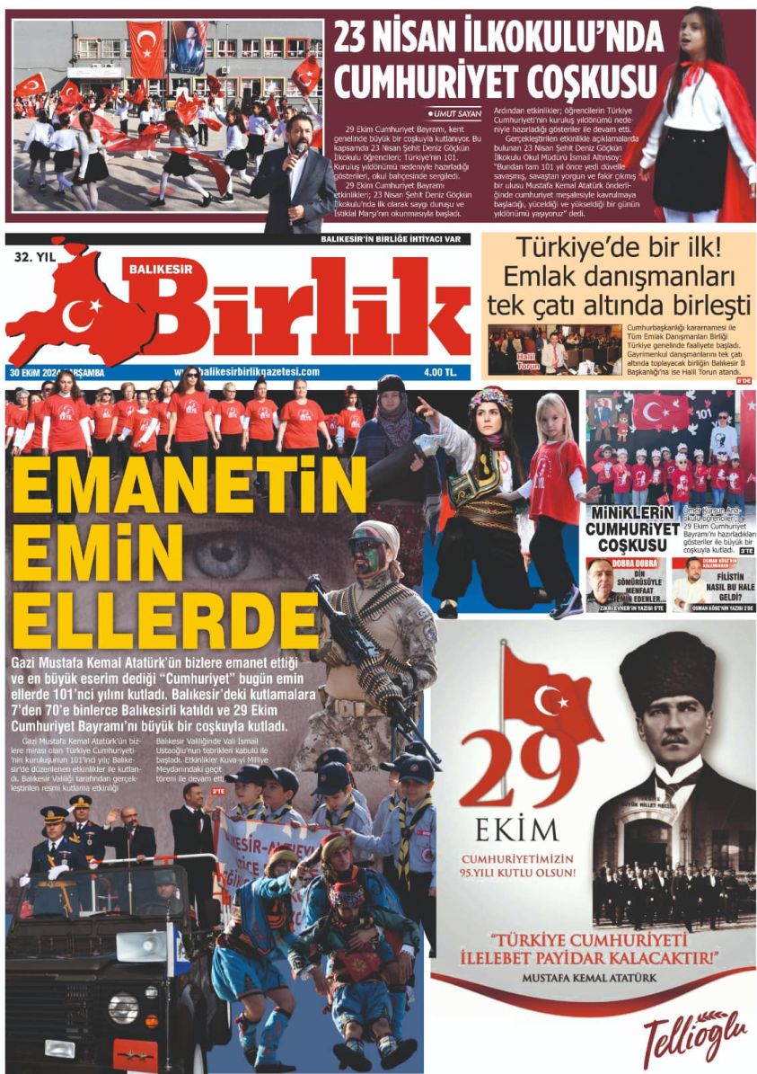 30 EKİM BİRLİK 1. SAYFA