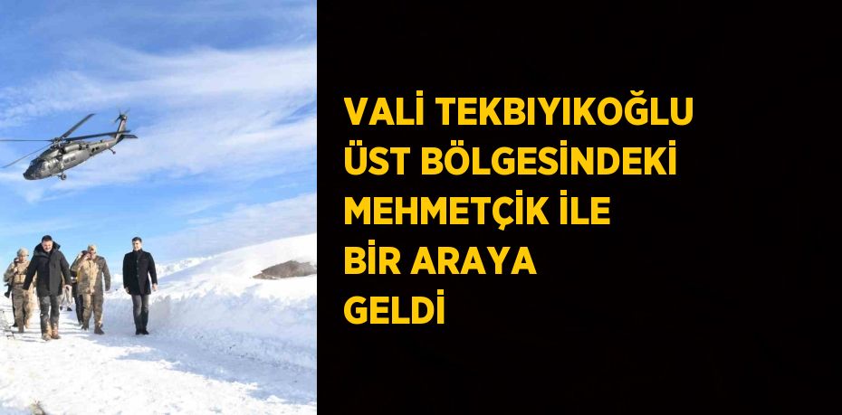 VALİ TEKBIYIKOĞLU ÜST BÖLGESİNDEKİ MEHMETÇİK İLE BİR ARAYA GELDİ