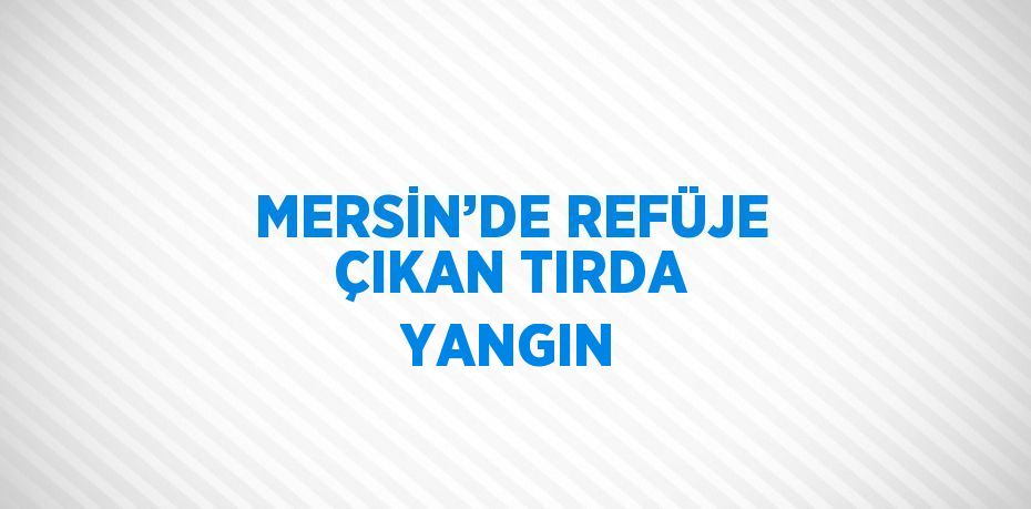 MERSİN’DE REFÜJE ÇIKAN TIRDA YANGIN