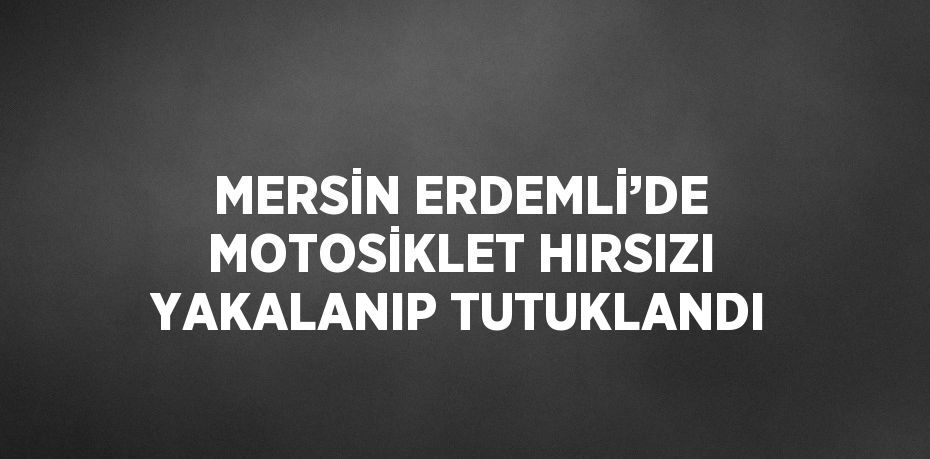 MERSİN ERDEMLİ’DE MOTOSİKLET HIRSIZI YAKALANIP TUTUKLANDI