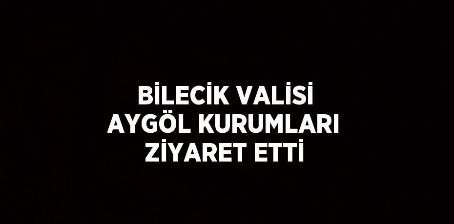 BİLECİK VALİSİ AYGÖL KURUMLARI ZİYARET ETTİ