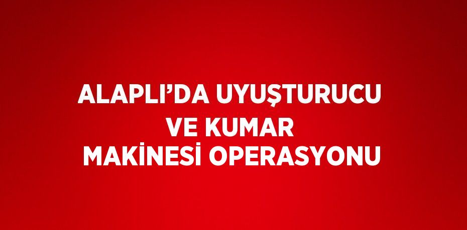 ALAPLI’DA UYUŞTURUCU VE KUMAR MAKİNESİ OPERASYONU