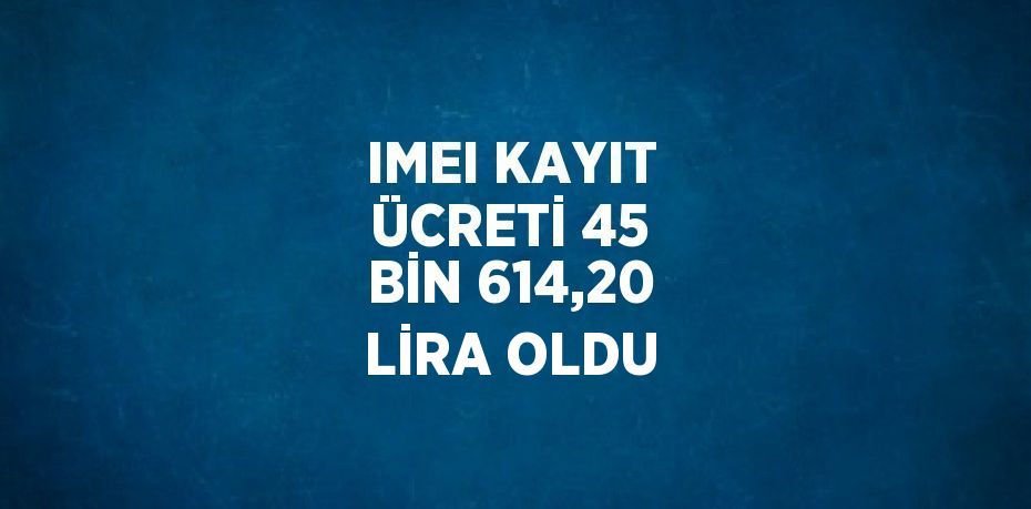 IMEI KAYIT ÜCRETİ 45 BİN 614,20 LİRA OLDU