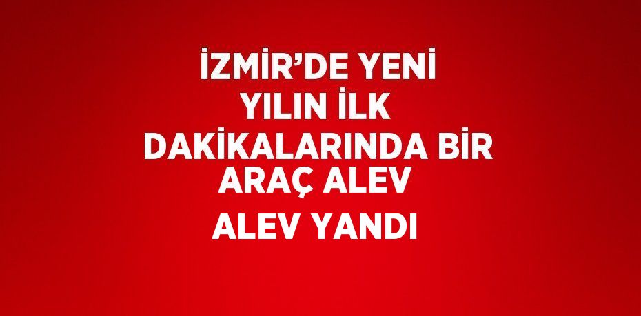 İZMİR’DE YENİ YILIN İLK DAKİKALARINDA BİR ARAÇ ALEV ALEV YANDI