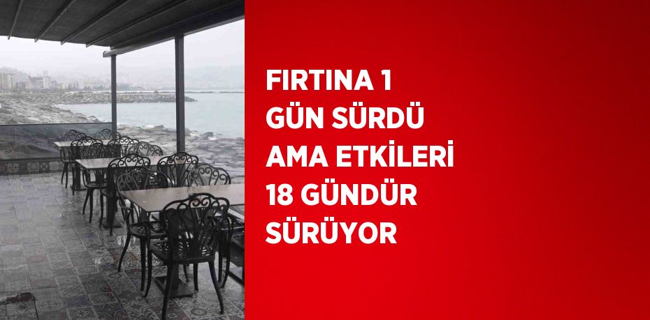 FIRTINA 1 GÜN SÜRDÜ AMA ETKİLERİ 18 GÜNDÜR SÜRÜYOR