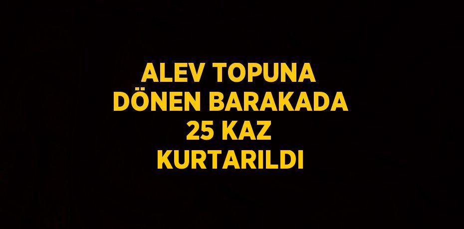 ALEV TOPUNA DÖNEN BARAKADA 25 KAZ KURTARILDI