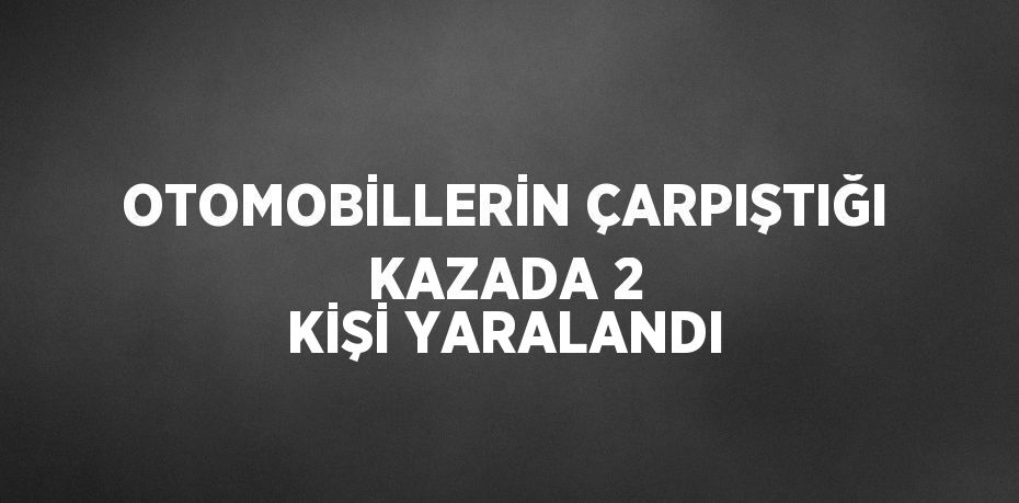 OTOMOBİLLERİN ÇARPIŞTIĞI KAZADA 2 KİŞİ YARALANDI