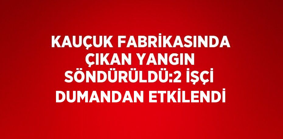 KAUÇUK FABRİKASINDA ÇIKAN YANGIN SÖNDÜRÜLDÜ:2 İŞÇİ DUMANDAN ETKİLENDİ