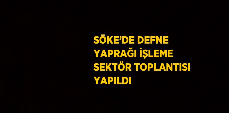 SÖKE’DE DEFNE YAPRAĞI İŞLEME SEKTÖR TOPLANTISI YAPILDI