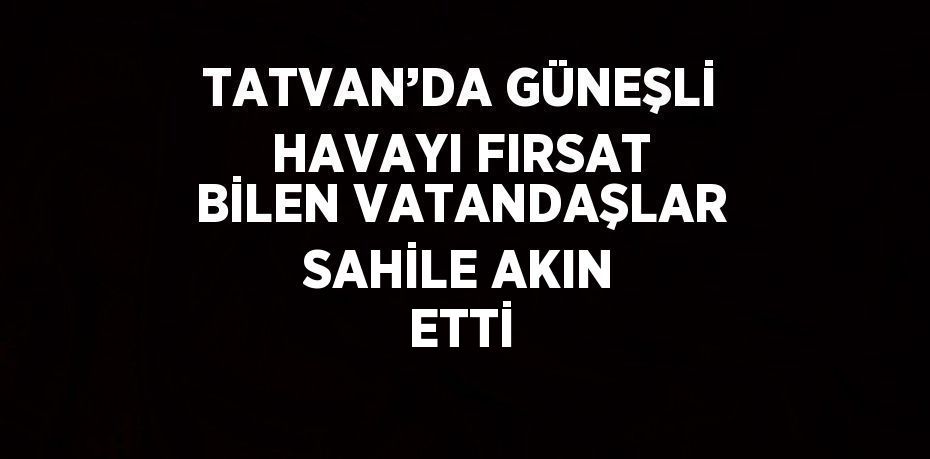 TATVAN’DA GÜNEŞLİ HAVAYI FIRSAT BİLEN VATANDAŞLAR SAHİLE AKIN ETTİ