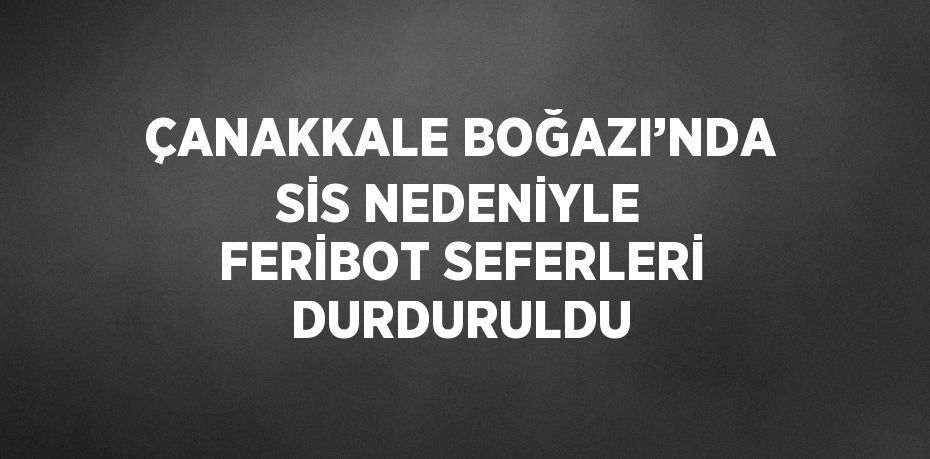 ÇANAKKALE BOĞAZI’NDA SİS NEDENİYLE FERİBOT SEFERLERİ DURDURULDU