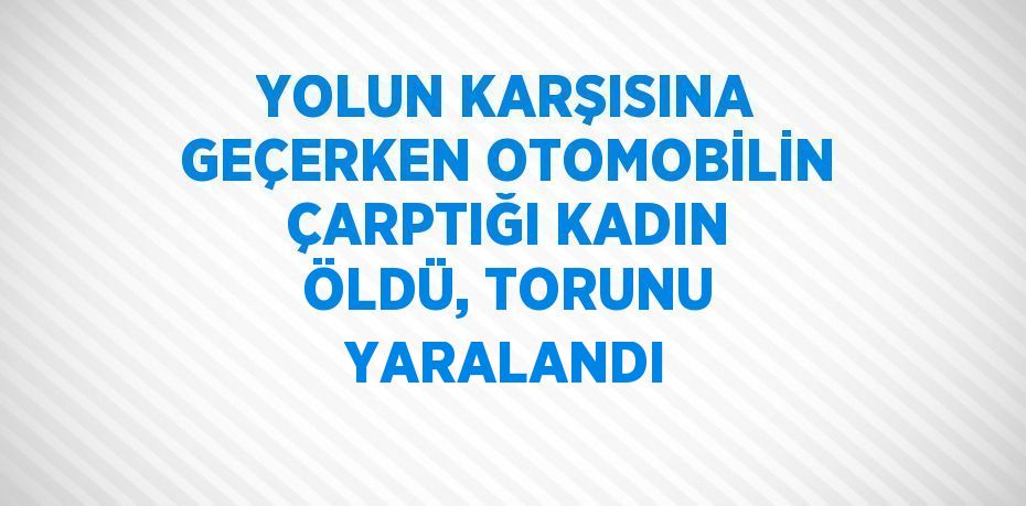 YOLUN KARŞISINA GEÇERKEN OTOMOBİLİN ÇARPTIĞI KADIN ÖLDÜ, TORUNU YARALANDI