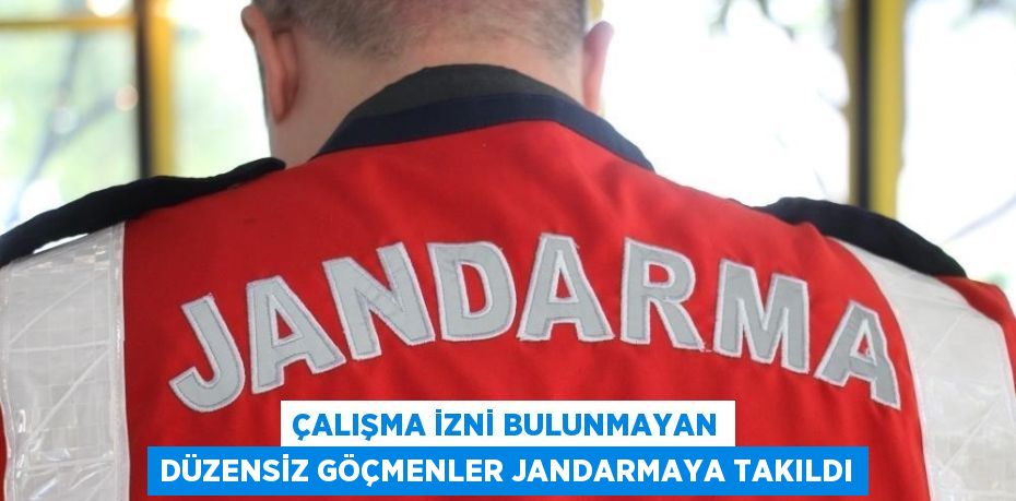 ÇALIŞMA İZNİ BULUNMAYAN DÜZENSİZ GÖÇMENLER JANDARMAYA TAKILDI