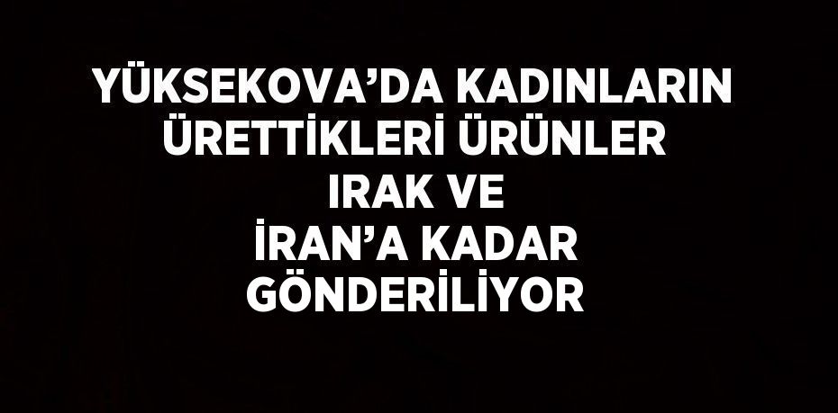 YÜKSEKOVA’DA KADINLARIN ÜRETTİKLERİ ÜRÜNLER IRAK VE İRAN’A KADAR GÖNDERİLİYOR