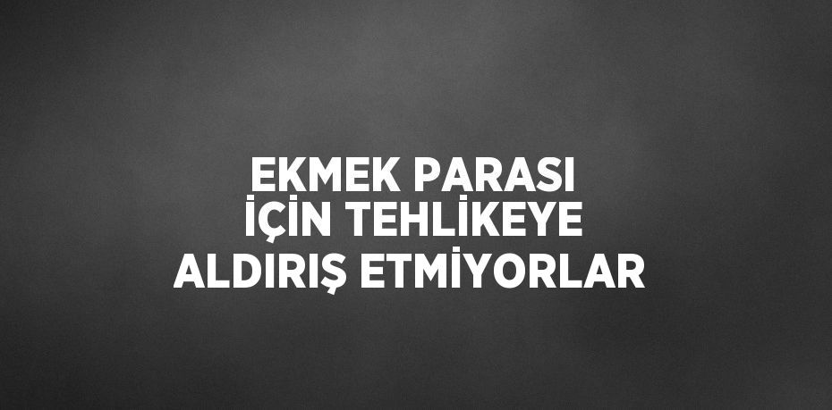 EKMEK PARASI İÇİN TEHLİKEYE ALDIRIŞ ETMİYORLAR