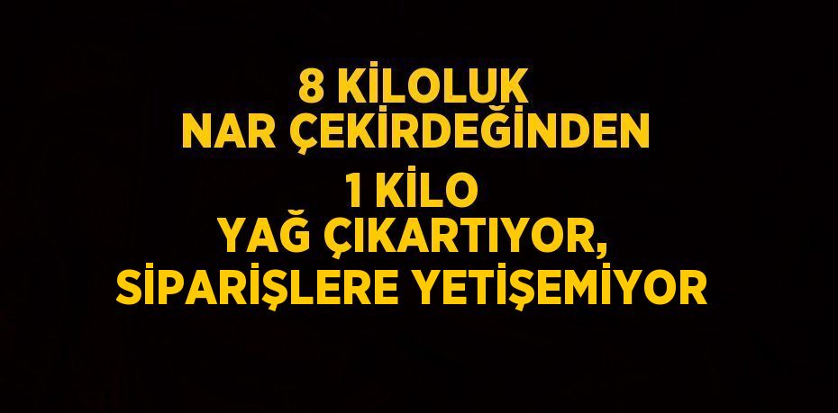 8 KİLOLUK NAR ÇEKİRDEĞİNDEN 1 KİLO YAĞ ÇIKARTIYOR, SİPARİŞLERE YETİŞEMİYOR