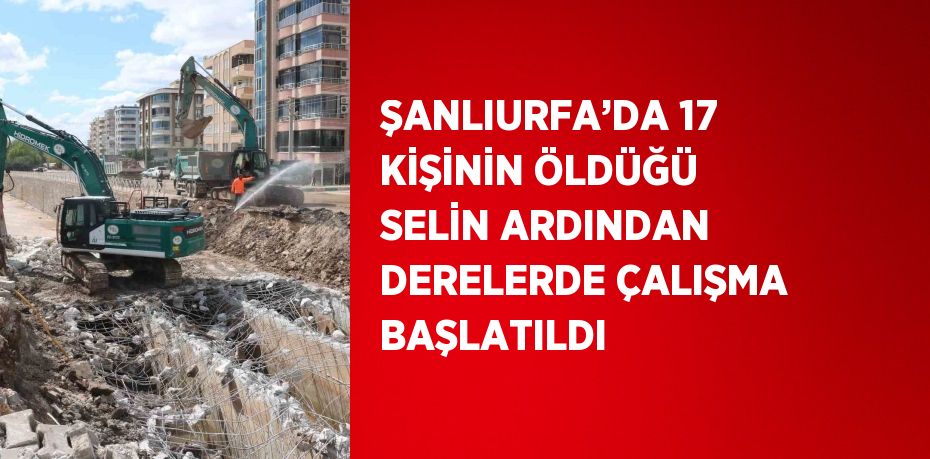 ŞANLIURFA’DA 17 KİŞİNİN ÖLDÜĞÜ SELİN ARDINDAN DERELERDE ÇALIŞMA BAŞLATILDI