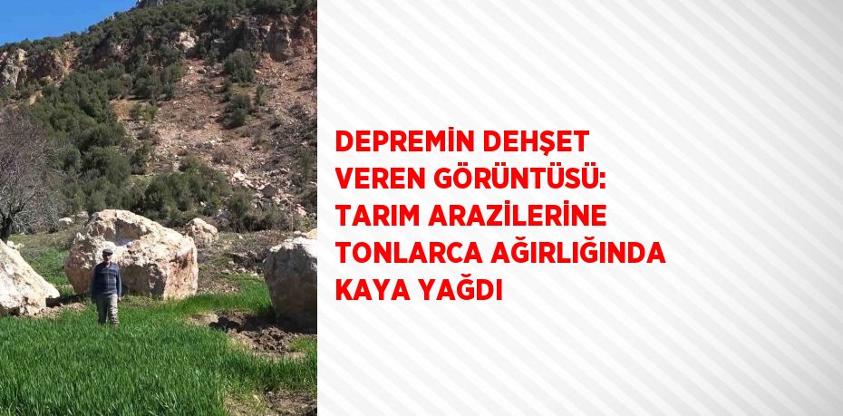 DEPREMİN DEHŞET VEREN GÖRÜNTÜSÜ: TARIM ARAZİLERİNE TONLARCA AĞIRLIĞINDA KAYA YAĞDI