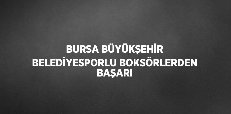 BURSA BÜYÜKŞEHİR BELEDİYESPORLU BOKSÖRLERDEN BAŞARI