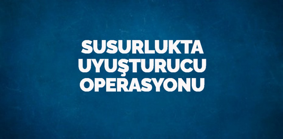 SUSURLUKTA UYUŞTURUCU OPERASYONU