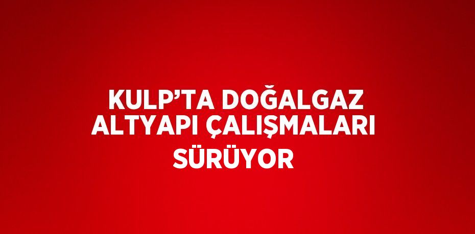 KULP’TA DOĞALGAZ ALTYAPI ÇALIŞMALARI SÜRÜYOR