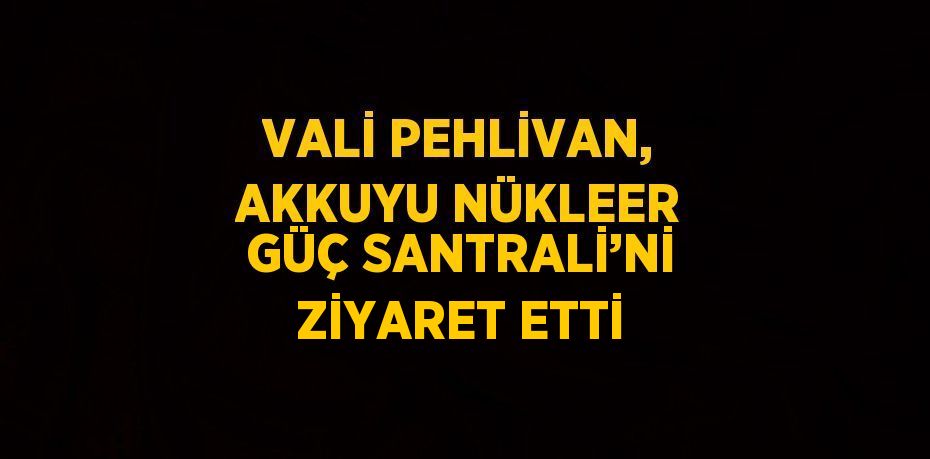 VALİ PEHLİVAN, AKKUYU NÜKLEER GÜÇ SANTRALİ’Nİ ZİYARET ETTİ