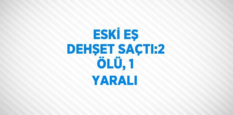 ESKİ EŞ DEHŞET SAÇTI:2 ÖLÜ, 1 YARALI