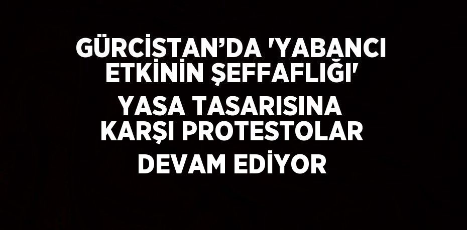 GÜRCİSTAN’DA 'YABANCI ETKİNİN ŞEFFAFLIĞI' YASA TASARISINA KARŞI PROTESTOLAR DEVAM EDİYOR