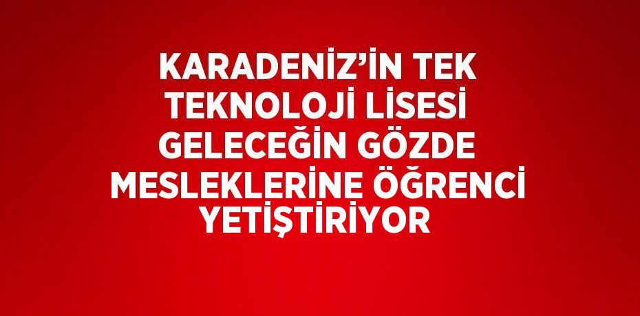 KARADENİZ’İN TEK TEKNOLOJİ LİSESİ GELECEĞİN GÖZDE MESLEKLERİNE ÖĞRENCİ YETİŞTİRİYOR