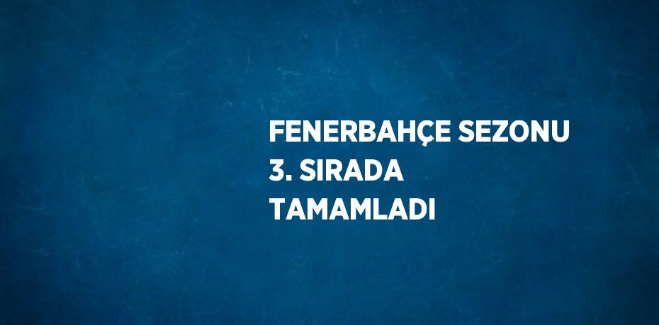 FENERBAHÇE SEZONU 3. SIRADA TAMAMLADI