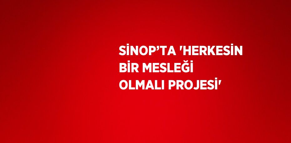 SİNOP’TA 'HERKESİN BİR MESLEĞİ OLMALI PROJESİ'