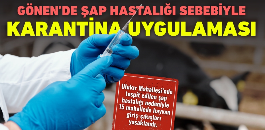 GÖNEN’DE ŞAP HASTALIĞI SEBEBİYLE KARANTİNA UYGULAMASI