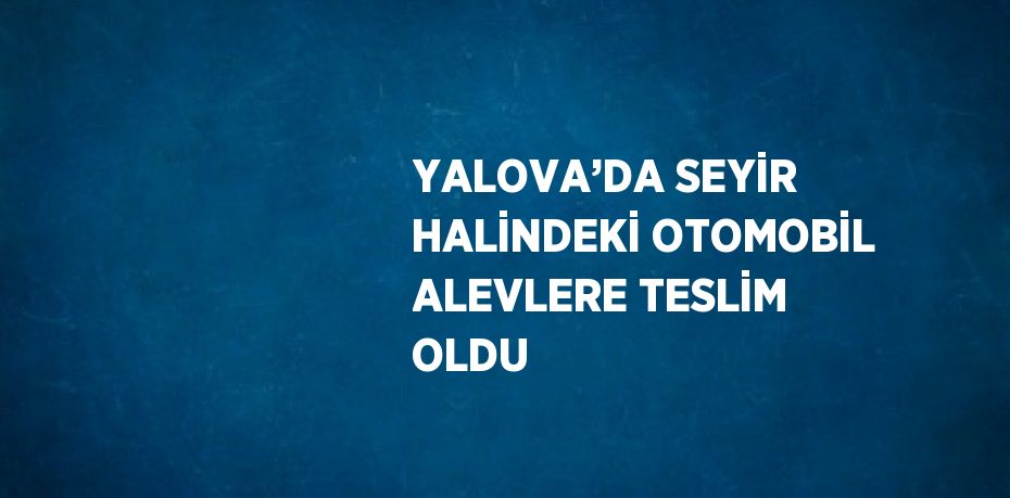 YALOVA’DA SEYİR HALİNDEKİ OTOMOBİL ALEVLERE TESLİM OLDU