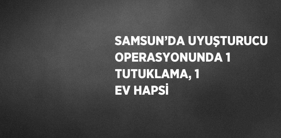 SAMSUN’DA UYUŞTURUCU OPERASYONUNDA 1 TUTUKLAMA, 1 EV HAPSİ