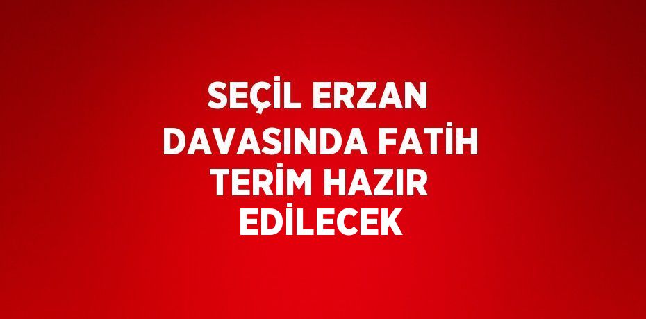 SEÇİL ERZAN DAVASINDA FATİH TERİM HAZIR EDİLECEK